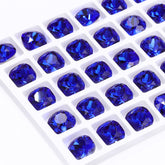 Sapphire Cushion Square Shape High Quality Glass Pointed Back Fancy Rhinestones WholesaleRhinestone